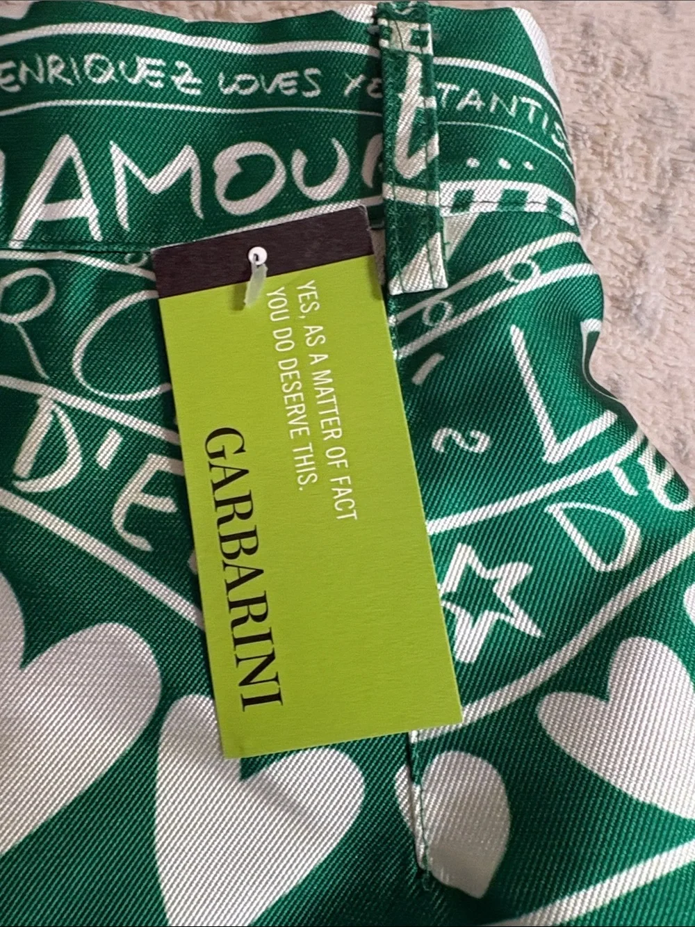 Green Graphic Mini Skirt
